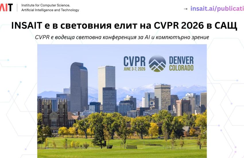 INSAIT е в топ 4 на ЕС, с повече публикации от Кеймбридж, Принстън и Йейл на CVPR 2026